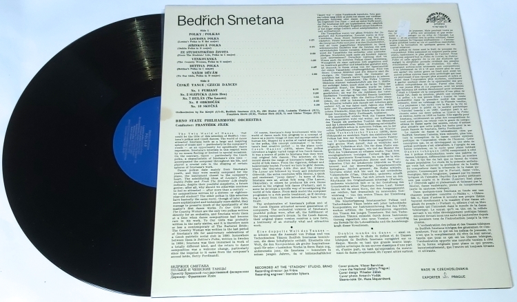 Bedřich Smetana - Brno State Philharmonic Orchestra, František Jílek – Polkas/Czech Dances 1975 EX-, VYPRANÁ Vinyl (LP)