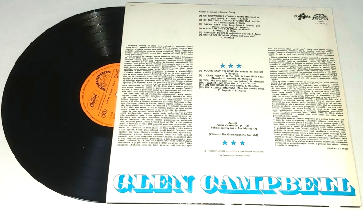 Glen Campbell – Glen Campbell 1975 EX, VYPRANÁ Vinyl (LP)