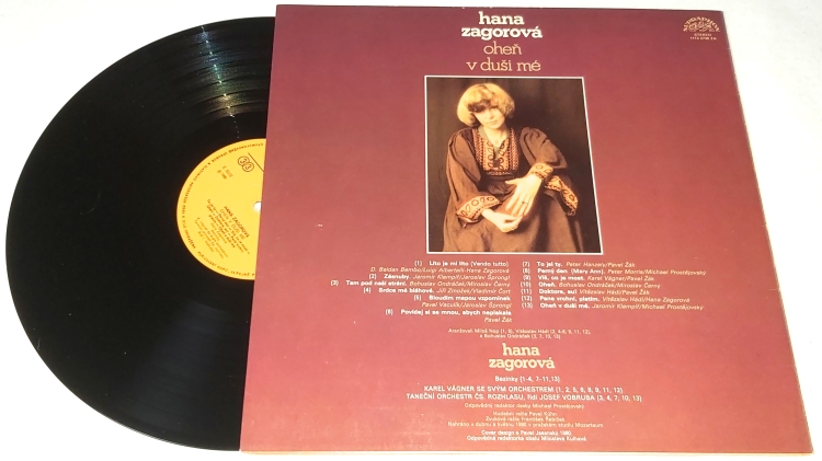 Hana Zagorová – Oheň V Duši Mé 1980 VG, VYPRANÁ Vinyl (LP)