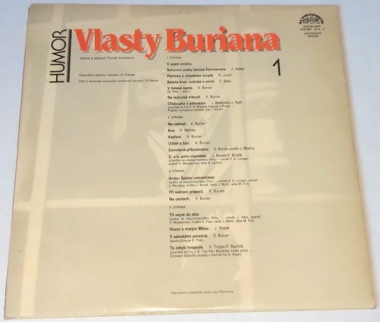 Vlasta Burian – Humor Vlasty Buriana (1) 1983 VG-, Vinyl (2LP)
