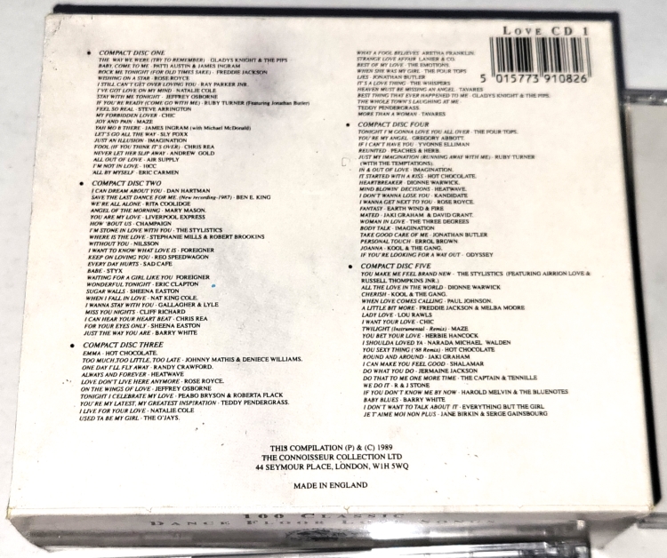 Various – Love On The Dance Floor 1989 (1 - 5), 5CD Box Set