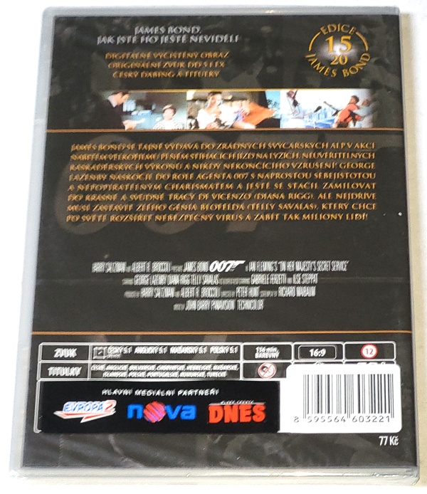 Ve službách Jejího Veličenstva  - James Bond agent 007 1969 DVD (nové, zabalené)