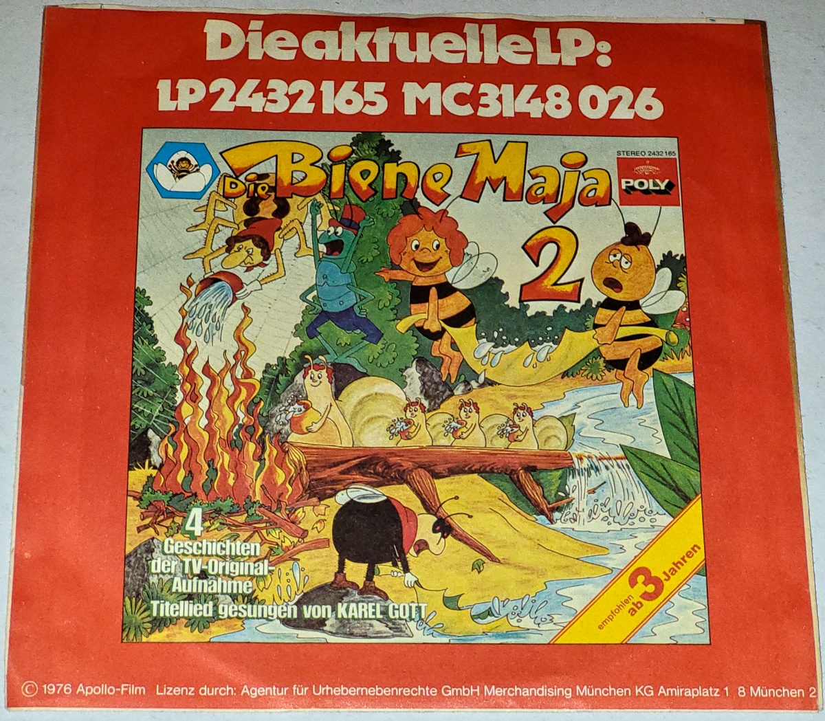 Karel Gott – Die Biene Maja 1977, Vinyl 7" Single (autogram, podpis)