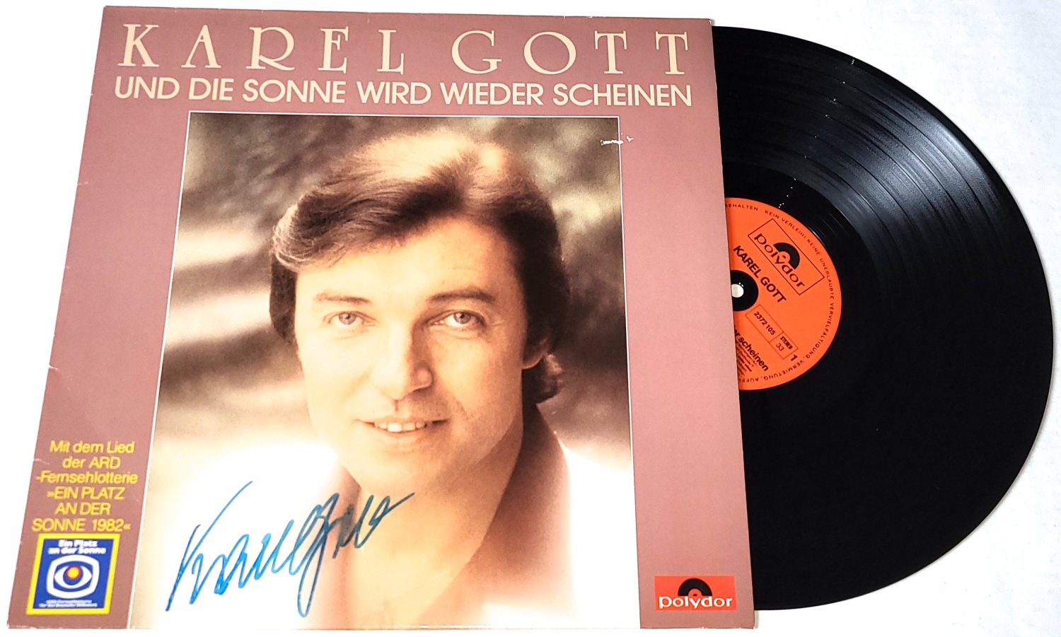 Karel Gott – Und Die Sonne Wird Wieder Scheinen 1982 NM, VYPRANÁ Vinyl (LP) autogram, podpis
