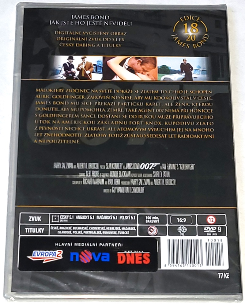 Goldfinger - James Bond agent 007 1964 DVD (nové, zabalené)