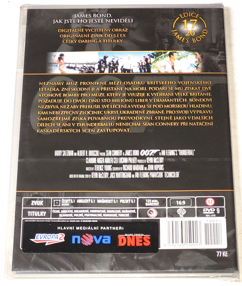 Thunderball - James Bond agent 007 1965 DVD (nové, zabalené)