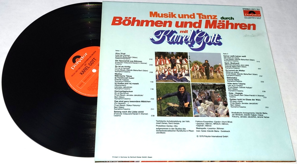 Karel Gott – Musik Und Tanz Durch Böhmen Und Mähren Mit Karel Gott 1976 EX+, VYPRANÁ Vinyl (LP)