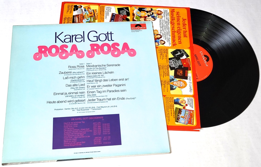 Karel Gott – Rosa Rosa 1975 NM, VYPRANÁ Vinyl (LP)