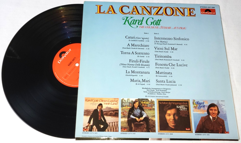 Karel Gott – La Canzone 1973 EX+, VYPRANÁ Vinyl (LP)