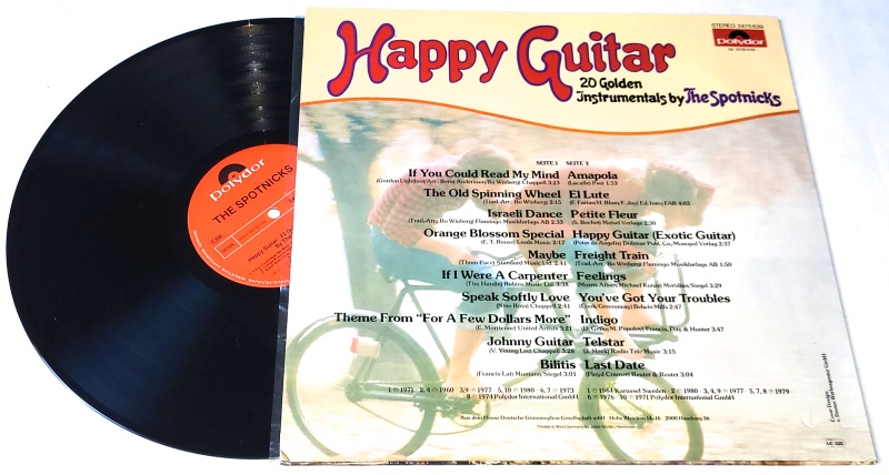 The Spotnicks – Happy Guitar - 20 Golden Instrumentals By The Spotnicks 1980 VG+, VYPRANÁ Vinyl (LP)