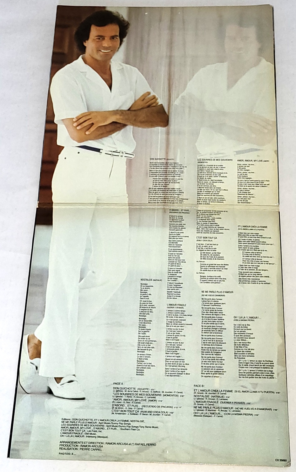 Julio Iglesias – Et L'amour Créa La Femme 1982 EX, VYPRANÁ Vinyl (LP)