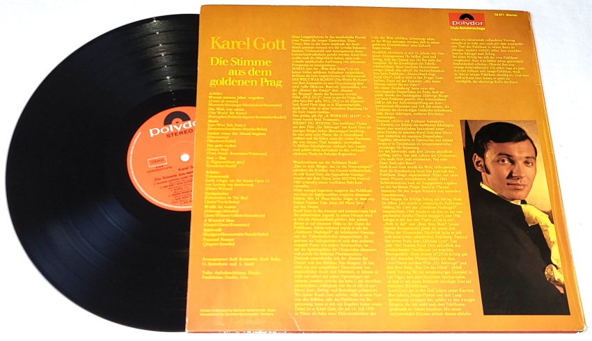 Karel Gott – Die Stimme Aus Dem Goldenen Prag 1968 VG+, VYPRANÁ Vinyl (LP)