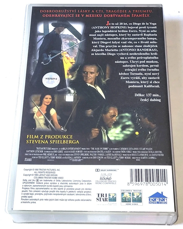 Zorro: Tajemná tvář - VHS kazeta Original