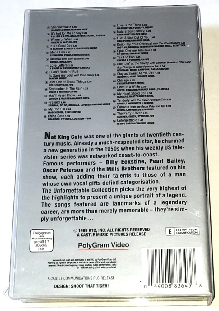 Nat King Cole and friends - The Unforgettable Collection / VHS kazeta