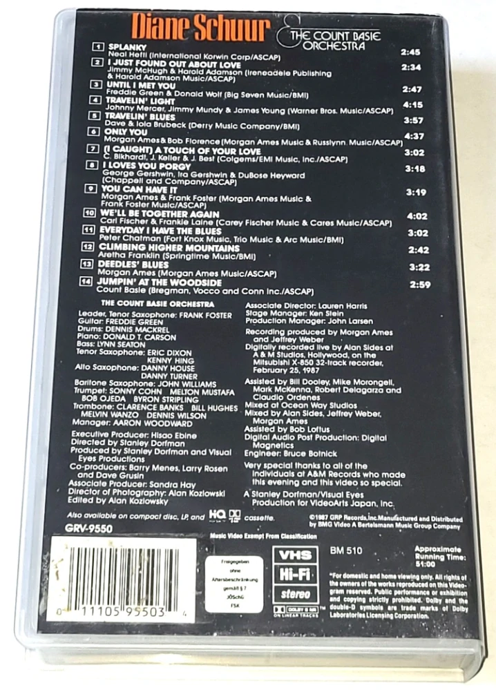 Diane Schuur - The Count Basie Orchestra / VHS kazeta