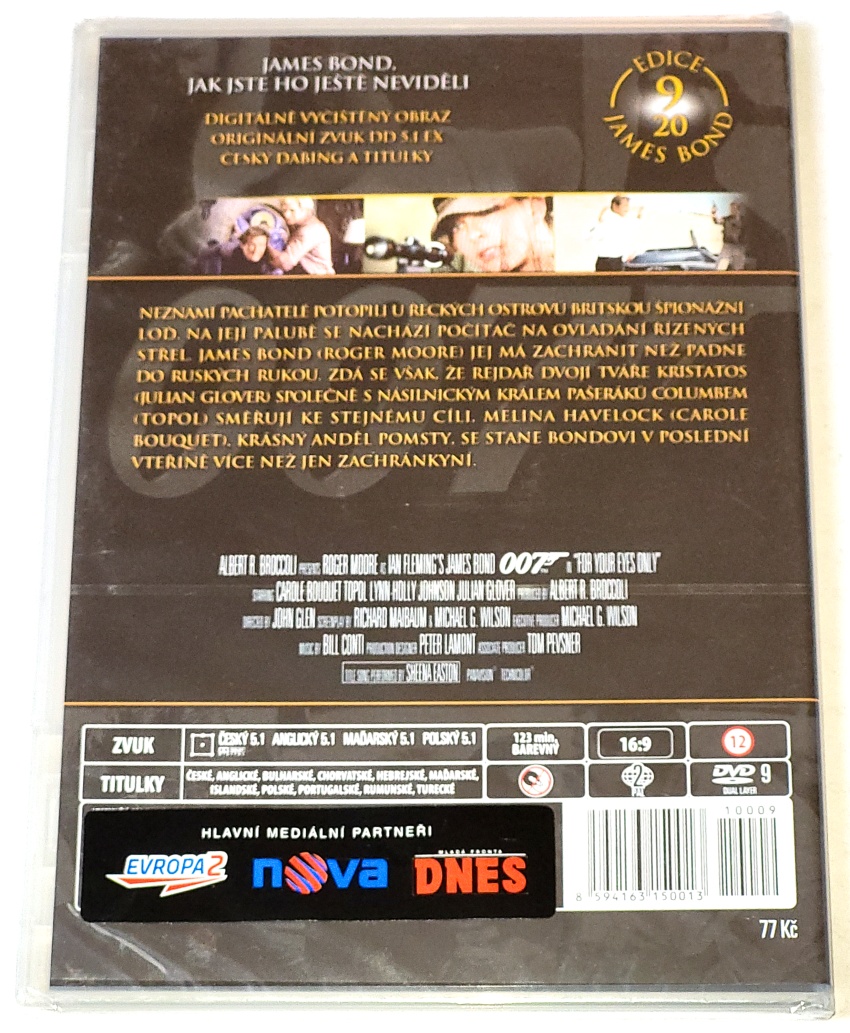 Jen pro tvé oči - James Bond agent 007 1981 DVD (nové, zabalené)