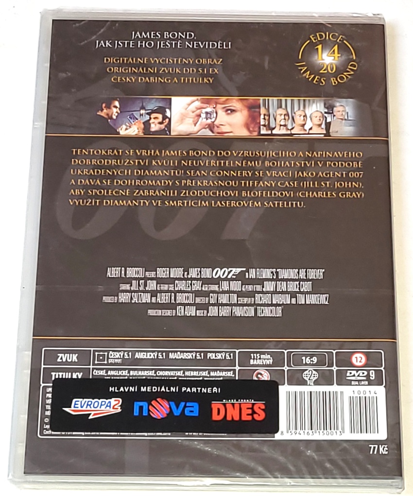 Diamanty jsou věčné - James Bond agent 007 1971 DVD (nové, zabalené)