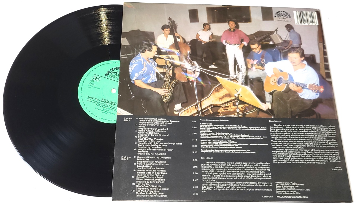 Karel Gott – I Love You For Sentimental Reasons 1990 NM, VYPRANÁ Vinyl (LP)