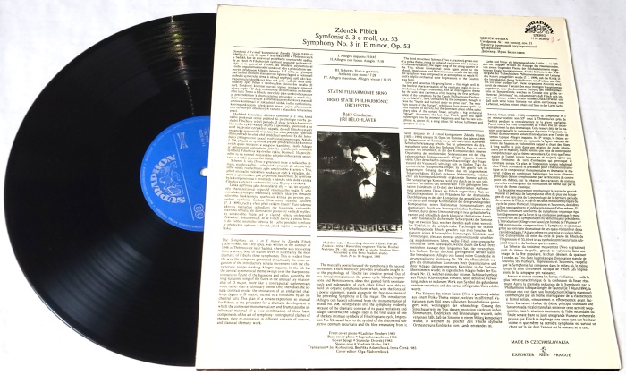 Zdeněk Fibich, Brno State Philharmonic Orchestra, Jiří Bělohlávek – Symphony No.3 1983 EX, VYPRANÁ Vinyl (LP)