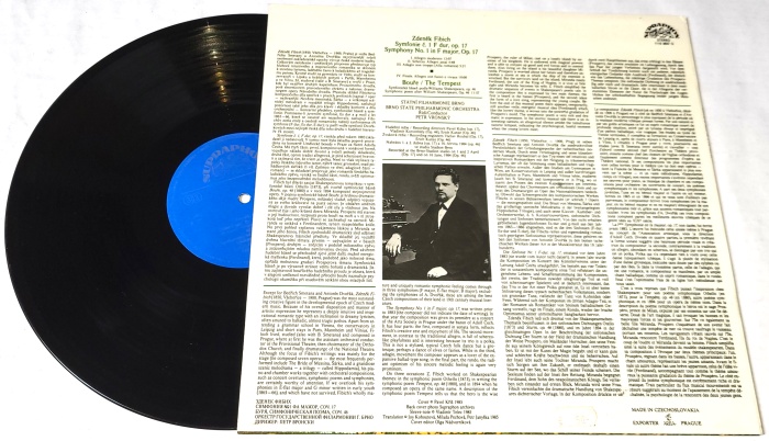 Zdeněk Fibich, Brno State Philharmonic Orchestra, Petr Vronský – Symphony No. 1; The Tempest 1987 EX+, VYPRANÁ Vinyl (LP)