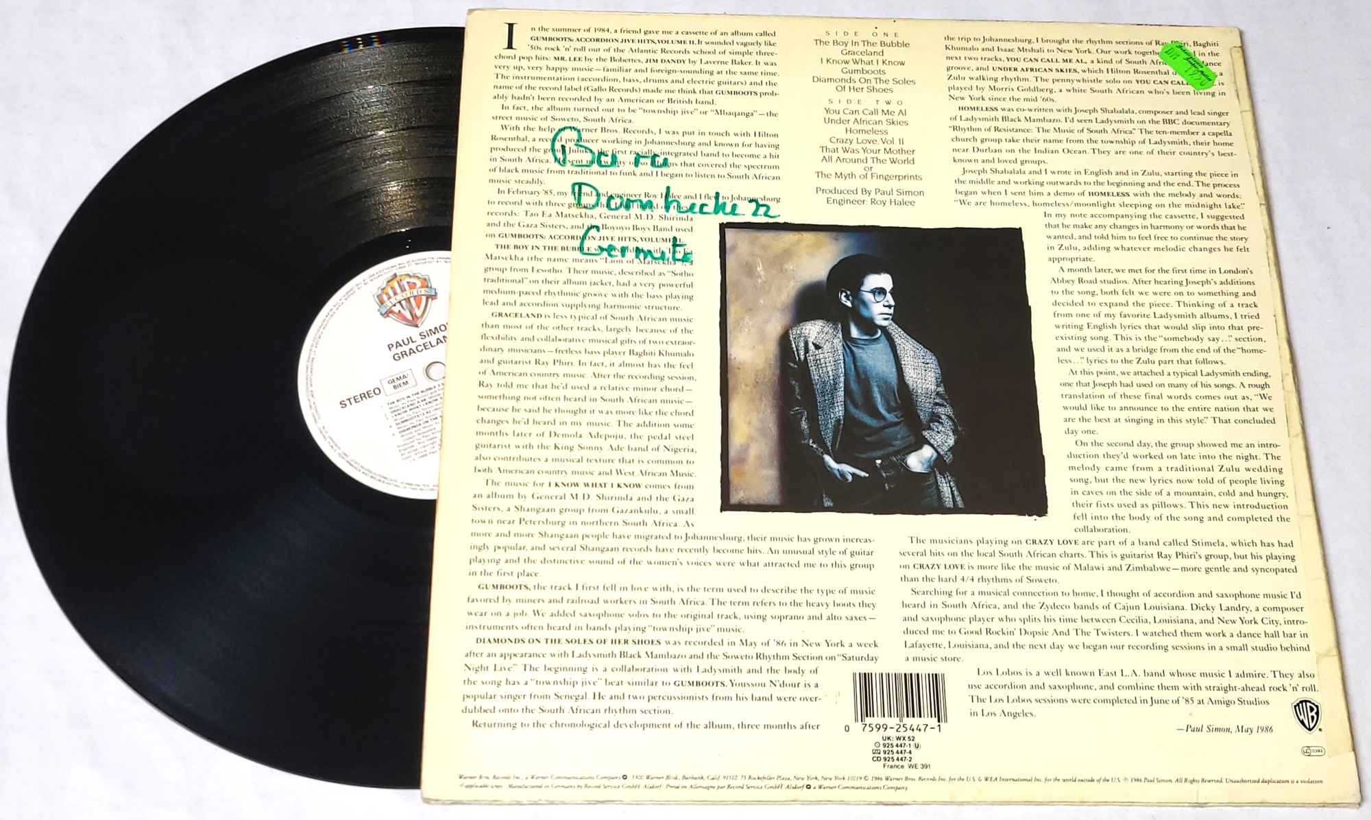 Paul Simon – Graceland 1986 VG+, VYPRANÁ Vinyl (LP)