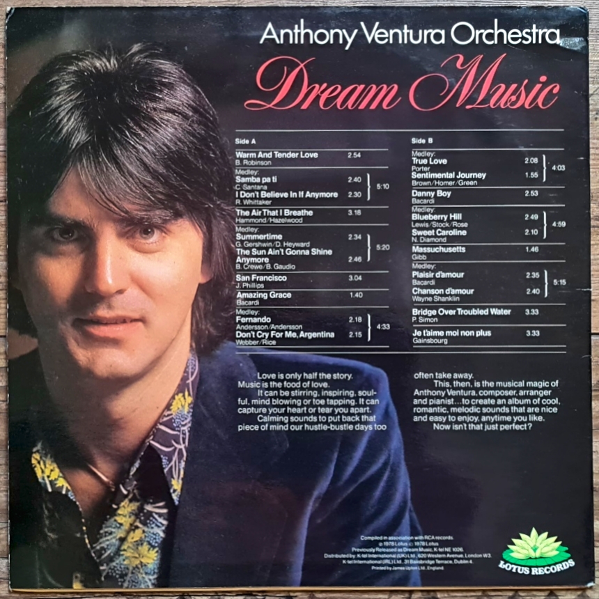 Anthony Ventura Orchestra – Dream Music 1978 VG+, VYPRANÁ Vinyl (LP)