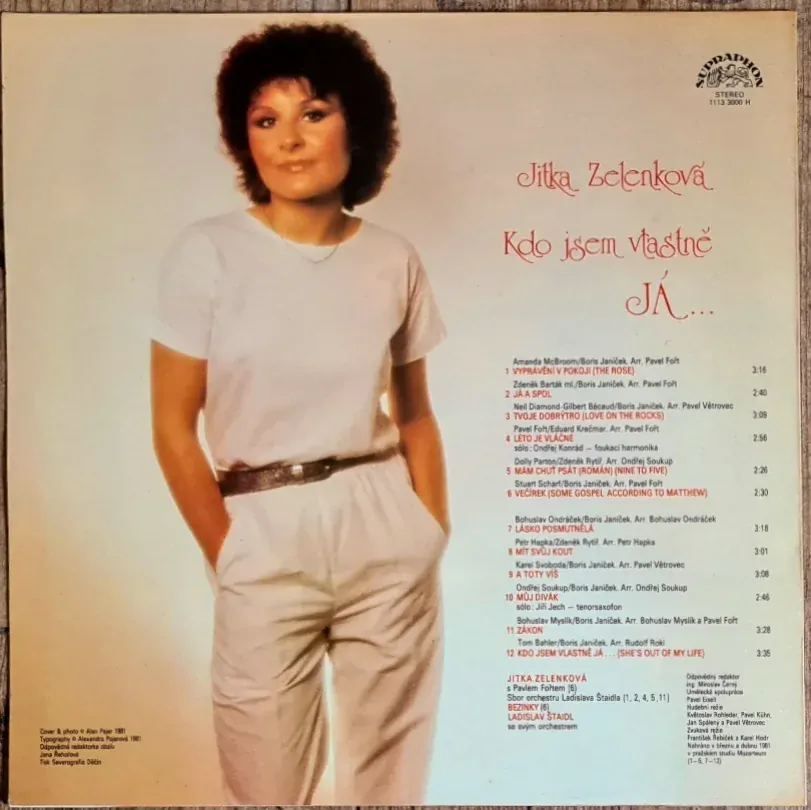 Jitka Zelenková – Kdo Jsem Vlastně Já 1982 VG+, VYPRANÁ Vinyl (LP)