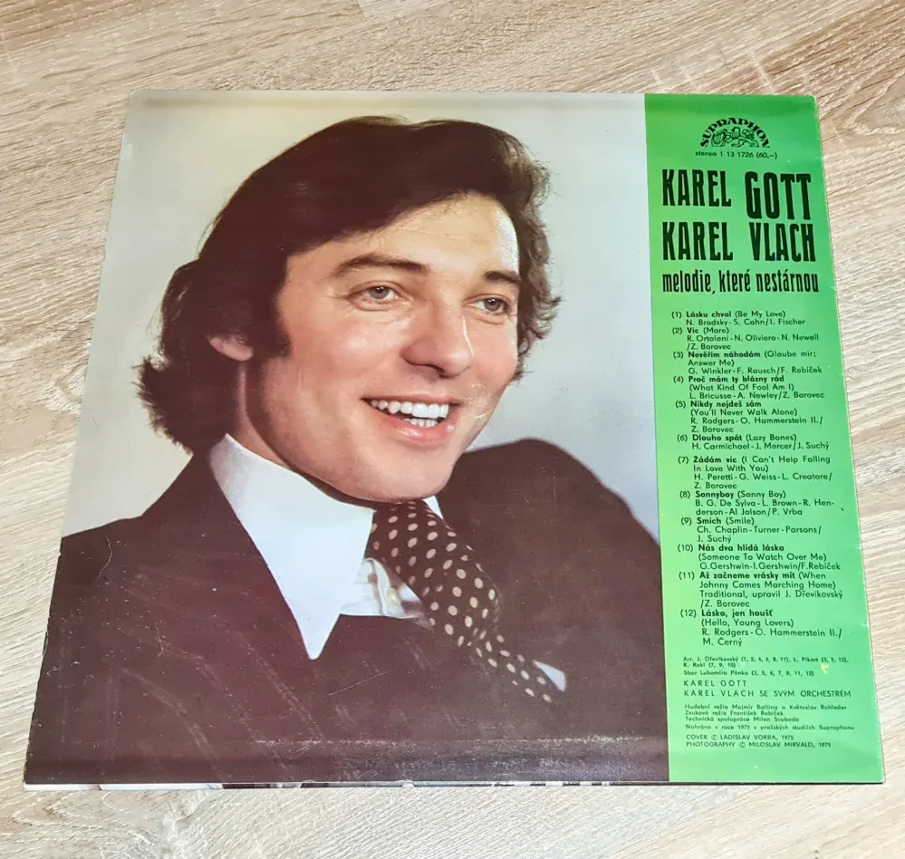 Karel Gott, Karel Vlach – Melodie, Které Nestárnou 1975 VG+ VYPRANÁ Vinyl (LP)