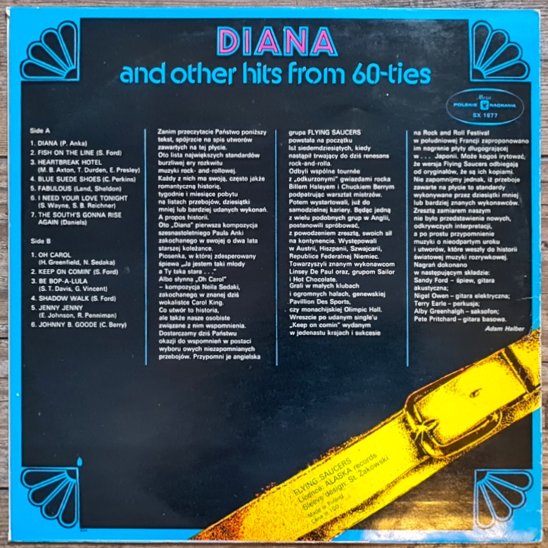 Flying Saucers – Diana And Other Hits From 60-ties 1978 VG+, VYPRANÁ Vinyl (LP)