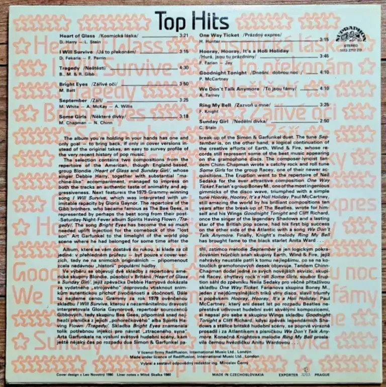 Various – Top Hits 1980 EX, VYPRANÁ Vinyl (LP)