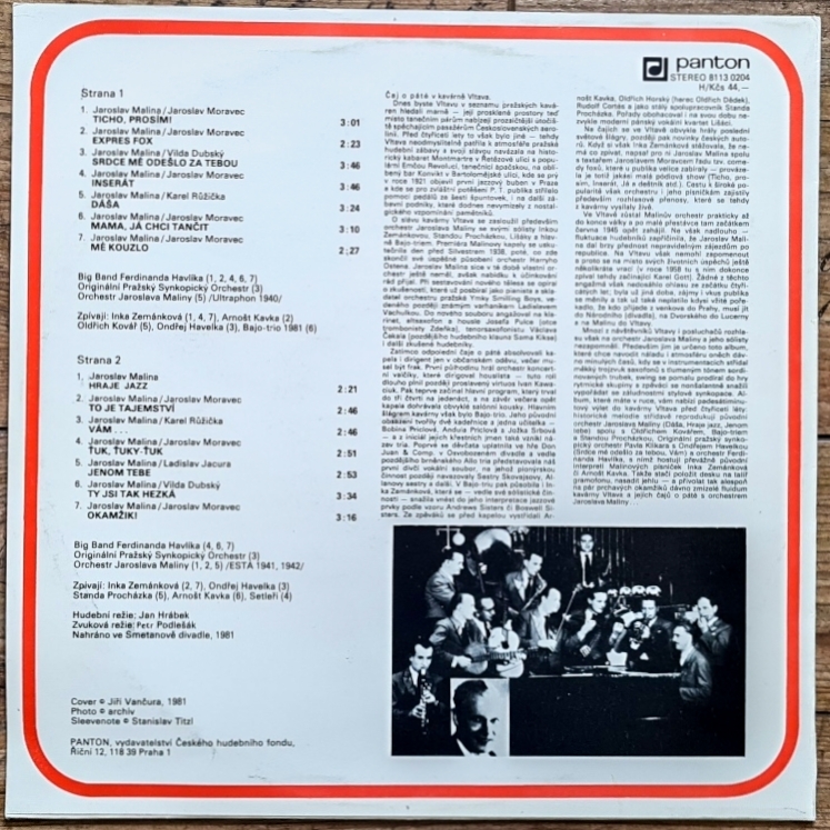 Big Band Ferdinanda Havlíka ‎– Čaj O Páté V Kavárně Vltava 1981 VG+, VYPRANÁ Vinyl (LP)