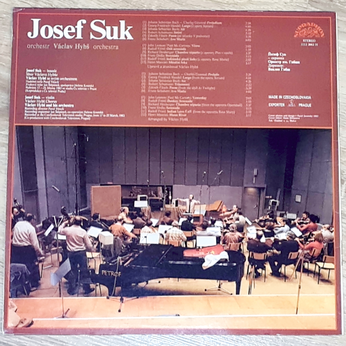 Josef Suk , Orchestr Václav Hybš Orchestra 1983 VG+, VYPRANÁ Vinyl (LP + příloha)
