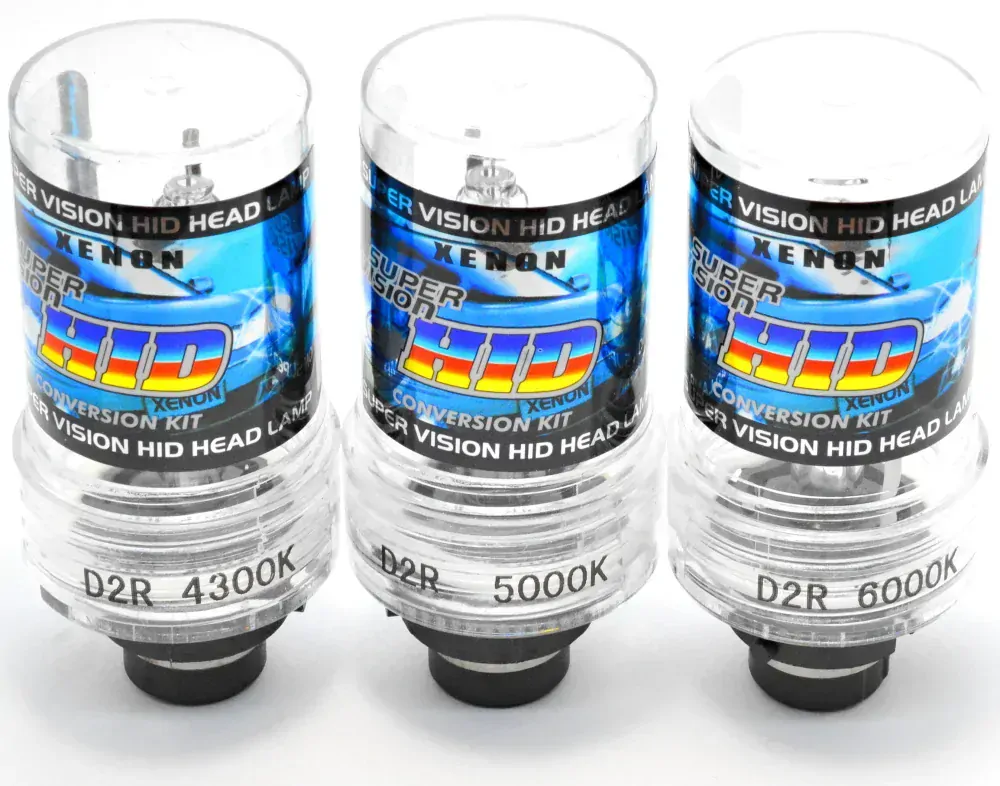 Sada 2 výbojky D2R - 6000K (kovové úchyty) + 2 LED žárovky W5W T10 - Bílá (COB LED