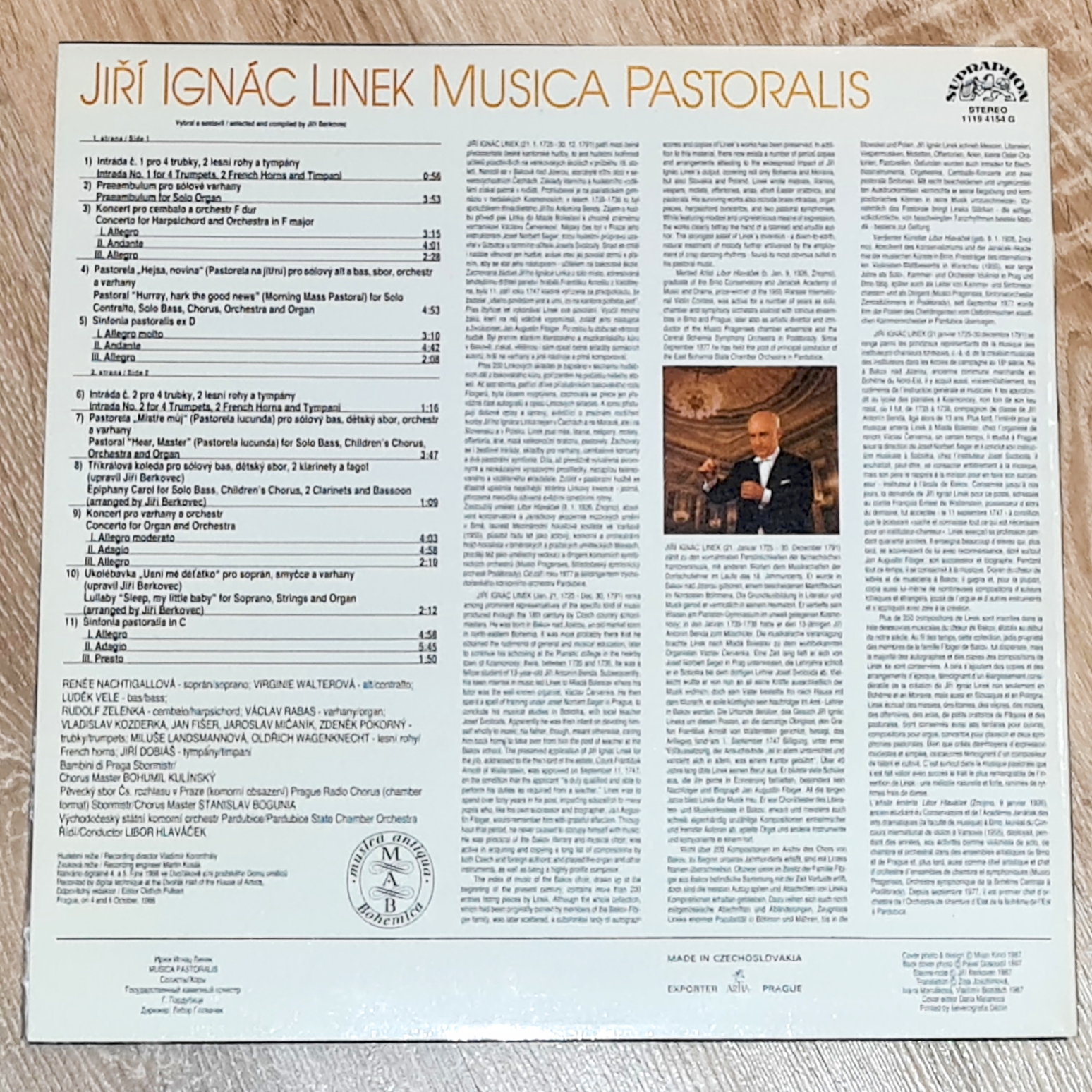 Jiří Ignác Linek - Pardubice State Chamber Orchestra, Libor Hlaváček – Musica Pastoralis 1987 VG+, VYPRANÁ Vinyl (LP)