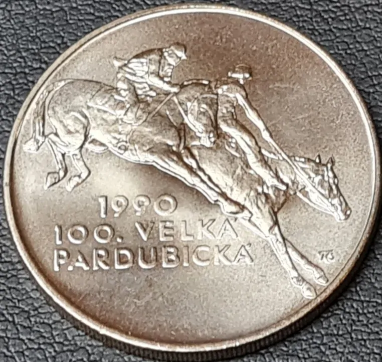 Ag 100 Koruna 1990, Velká Pardubická mince