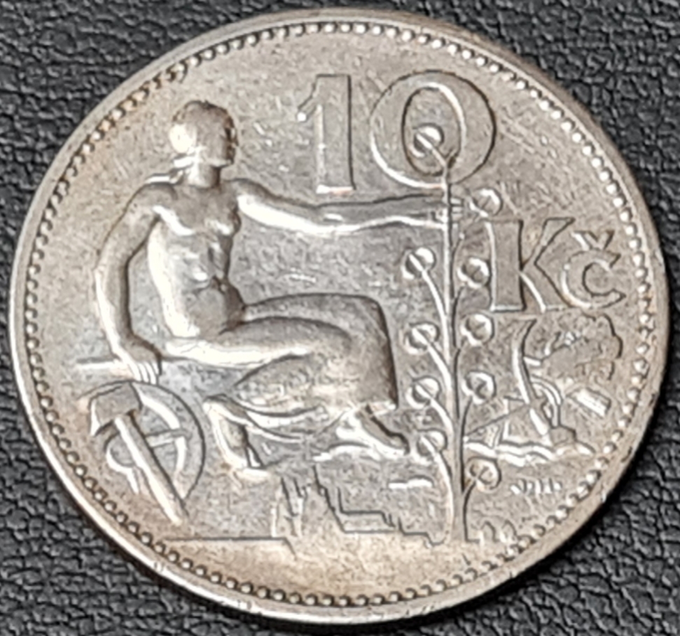 Ag 10 koruna 1932, mince