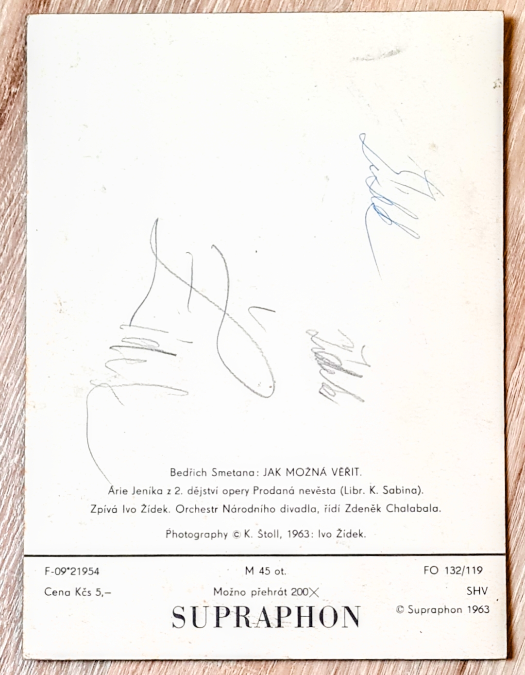 Bedřich Smetana – Jak Možná Věřit 1963, Vinylová pohlednice nenahrana