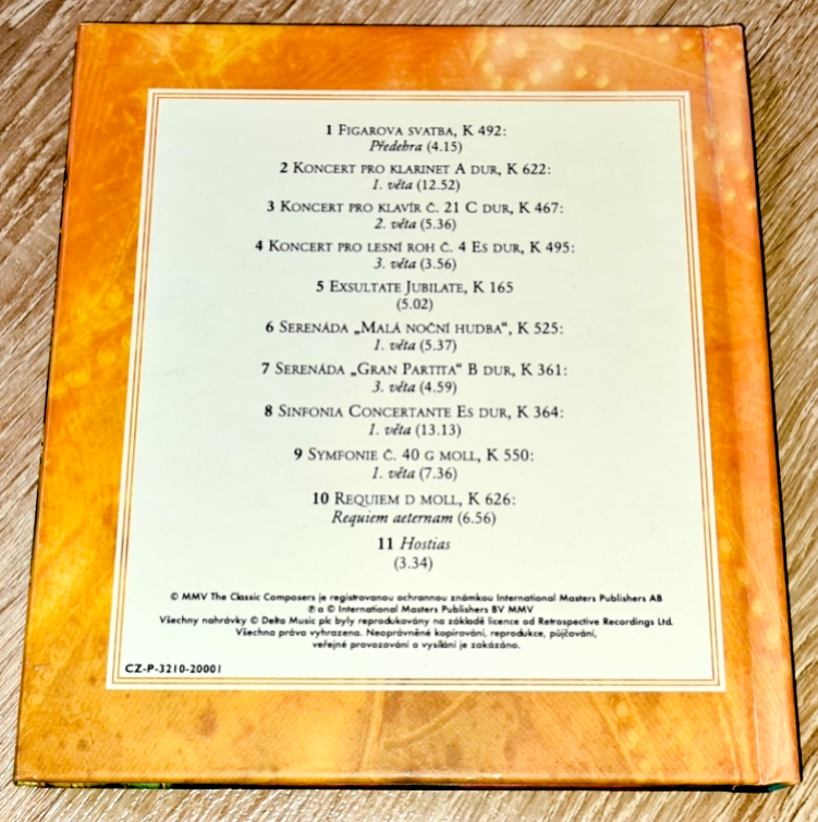 Mozart – Mistrovská Hudební Díla 2005, CD