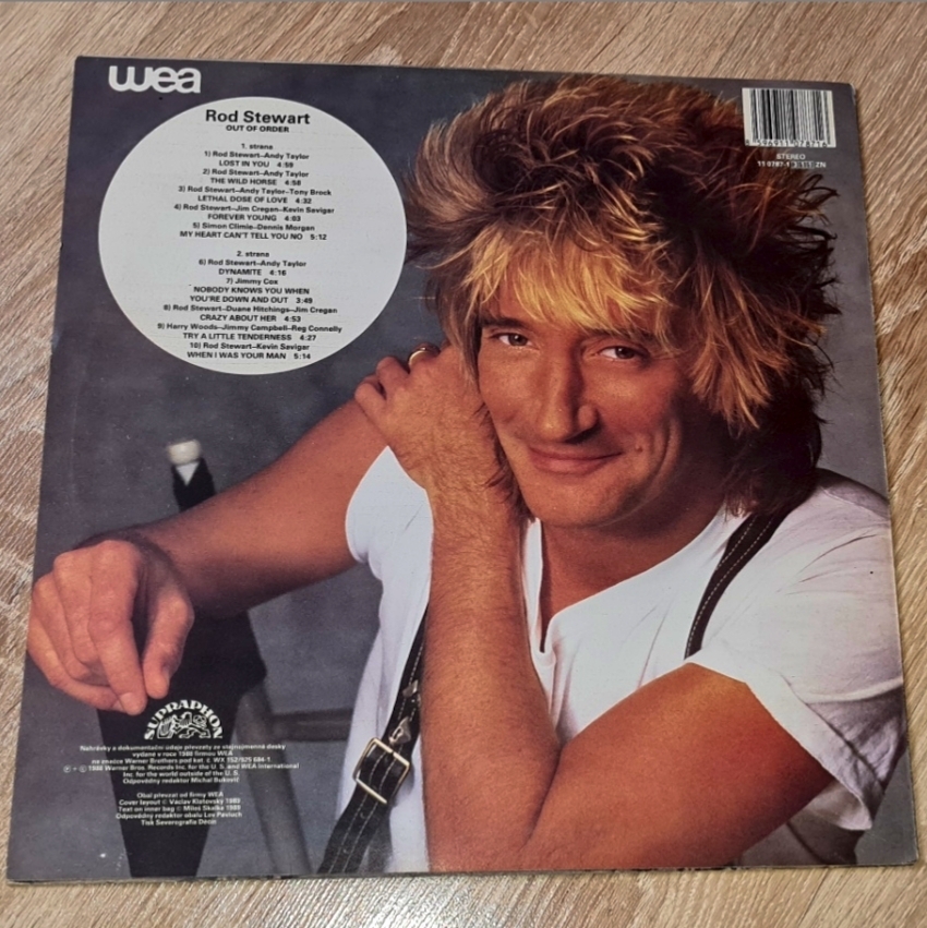 Rod Stewart – Out Of Order 1989 VG+, VYPRANÁ Vinyl (LP)