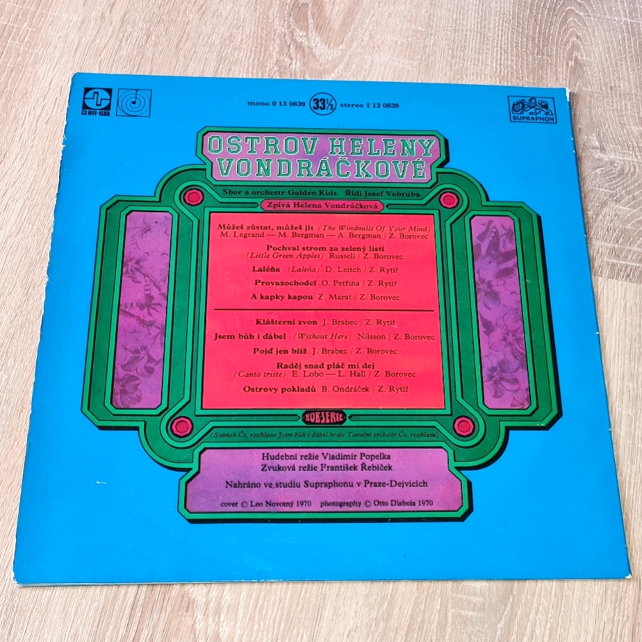 Helena Vondráčková – Ostrov Heleny Vondráčkové 1970 G+, VYPRANÁ Vinyl (LP)