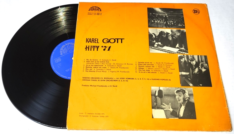 Karel Gott – Hity '71 1971 (stereo) VG-, VYPRANÁ Vinyl (LP)