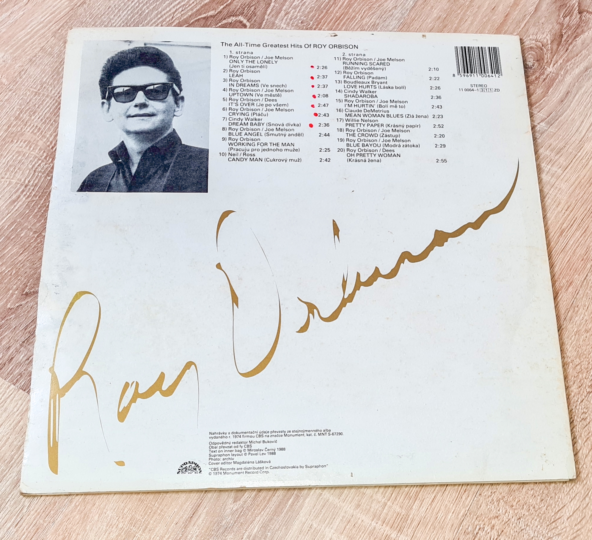 Roy Orbison – The All-Time Greatest Hits Of 1988 VG, VYPRANÁ Vinyl (LP)