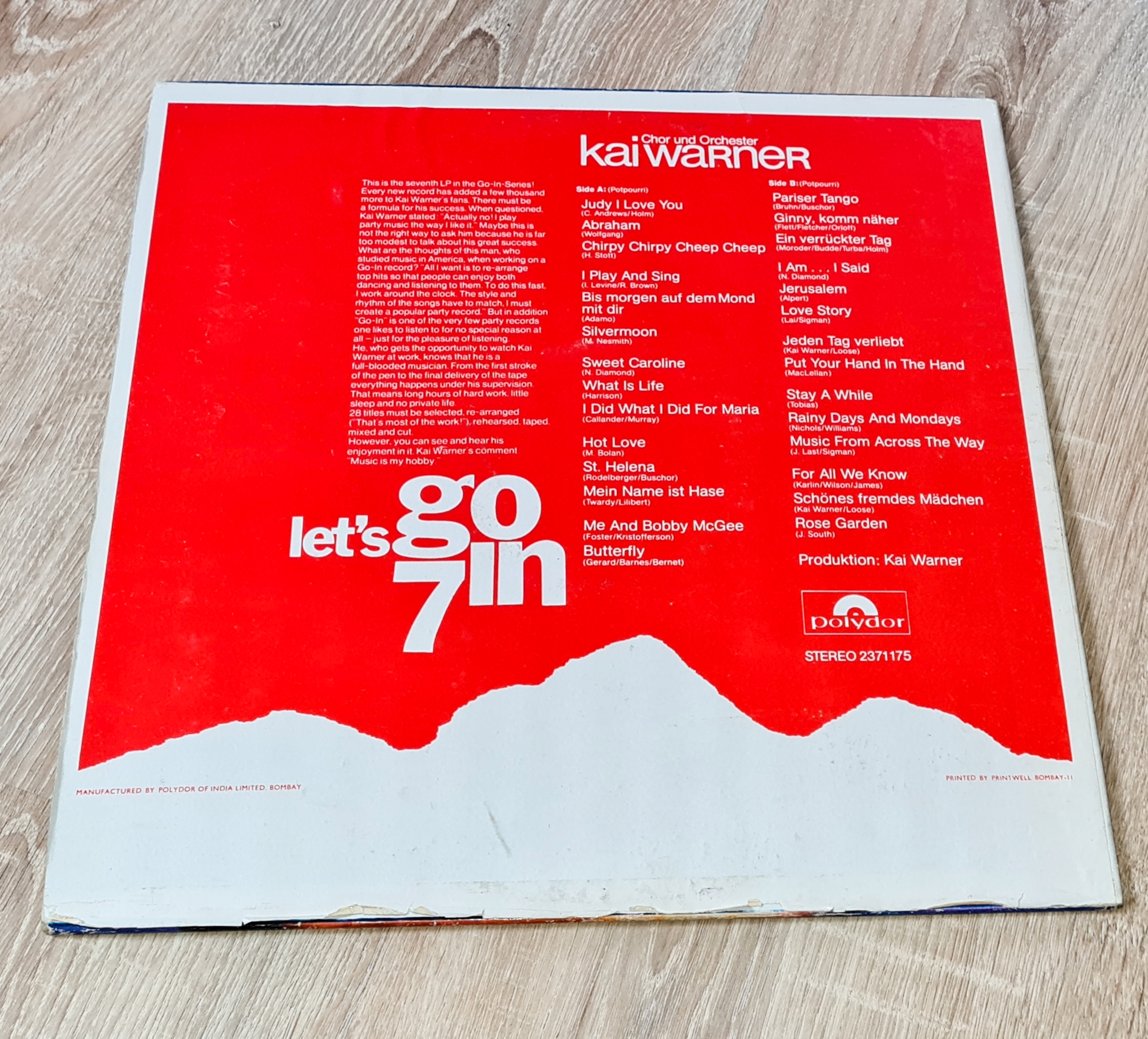 Kai Warner – Let's Go In Folge 7 1971 VG+, VYPRANÁ Vinyl (LP)