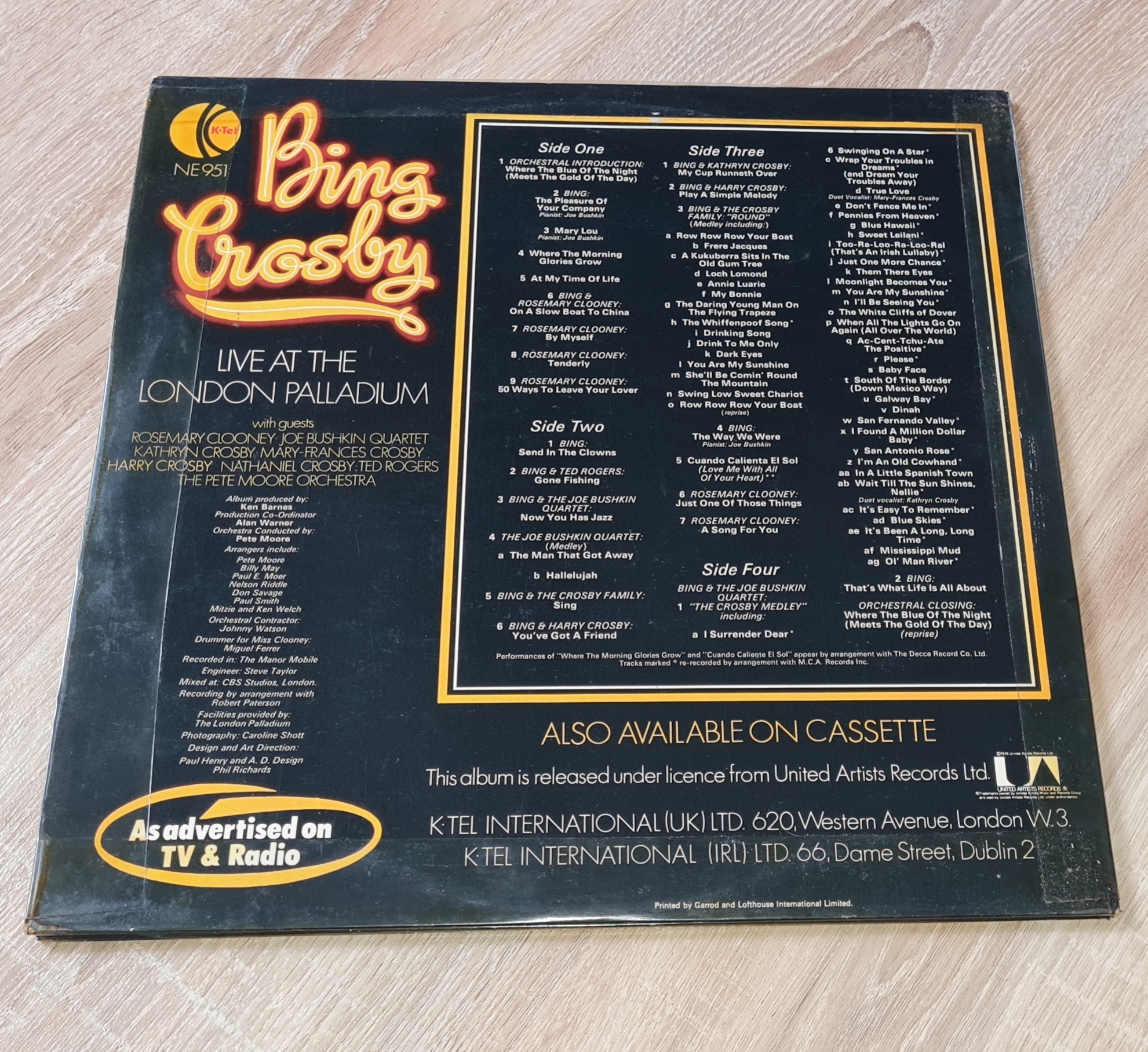 Bing Crosby – Bing Recorded Live At The London Palladium 1976 EX, VYPRANÉ Vinyl (2LP)