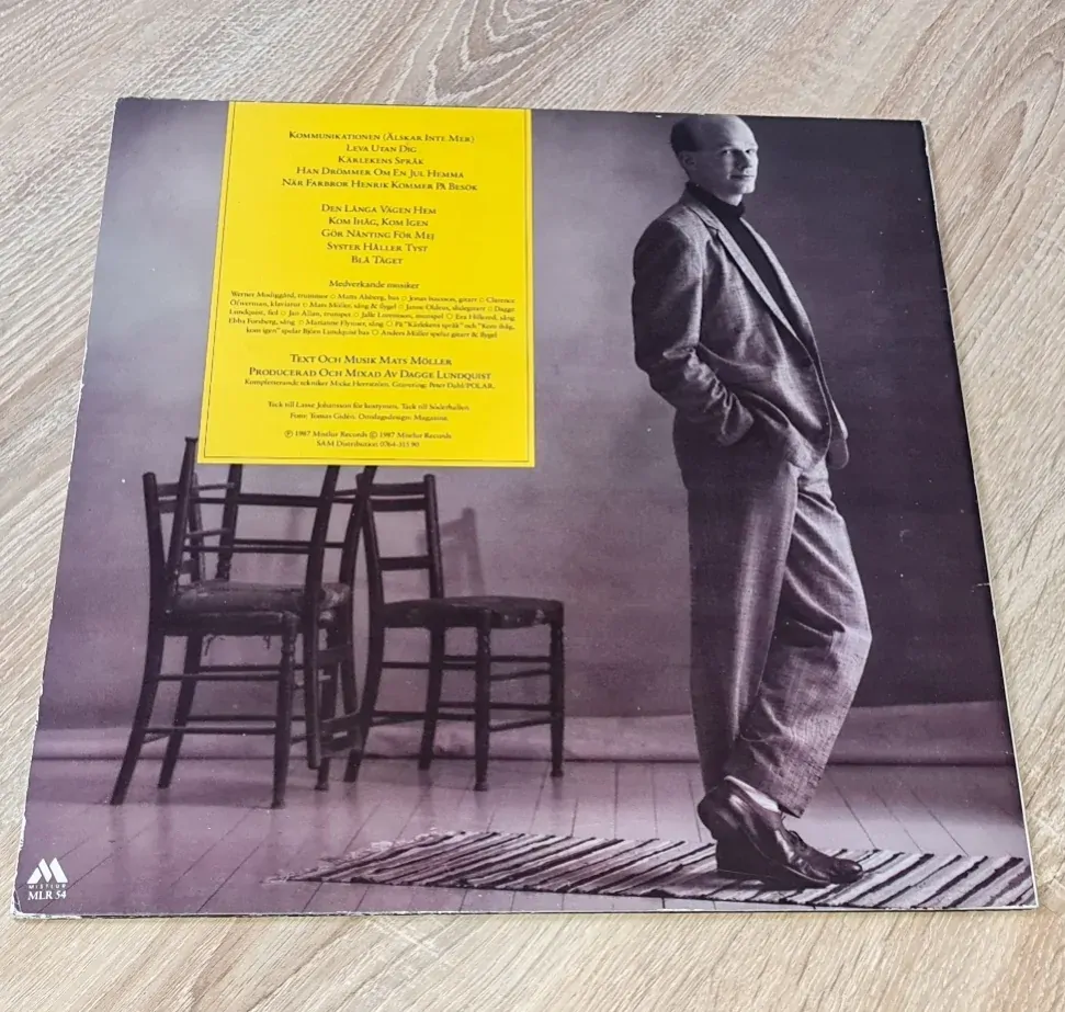 Mats Möller – Kärlekens Språk 1987 VG, VYPRANÁ Vinyl (LP)