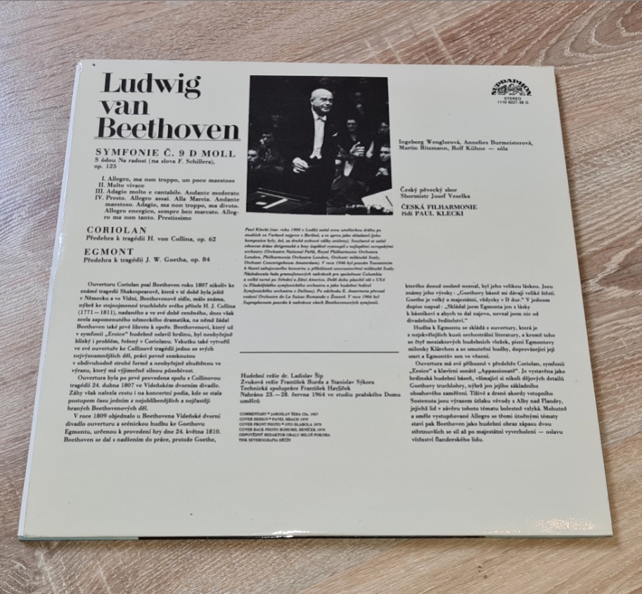 Ludwig van Beethoven - Česká Filharmonie, Paul Klecki – 9. Symfonie D Moll / Coriolan / Egmont 1964 EX, VYPRANÉ Vinyl (2LP)