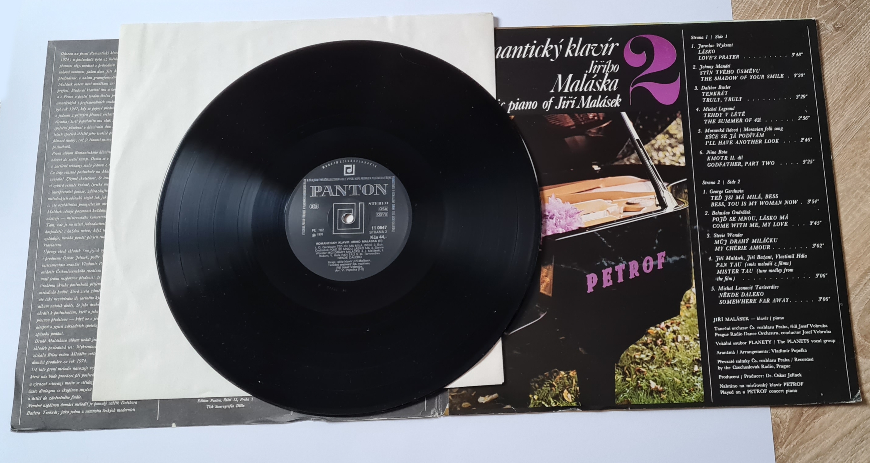 Jiří Malásek – Romantický Klavír Jiřího Maláska (2) 1976 VG+, VYPRANÁ Vinyl (LP)