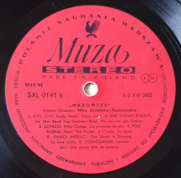 Mazowsze – The Polish Song And Dance Ensemble, Vol. 1 1965 VG+, VYPRANÁ Vinyl (LP)