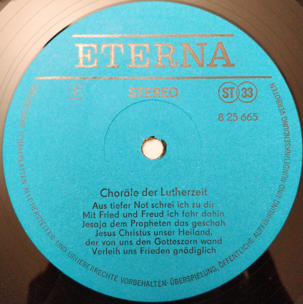 Choräle Der Lutherzeit 1975 VG+, VYPRANÁ Vinyl (LP)