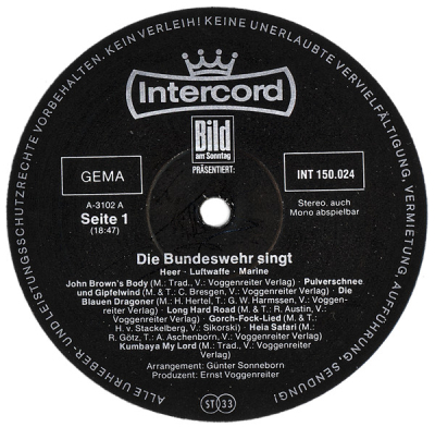Die Bundeswehr Singt Heer, Luftwaffe, Marine 1976 NM, VYPRANÁ Vinyl (LP)